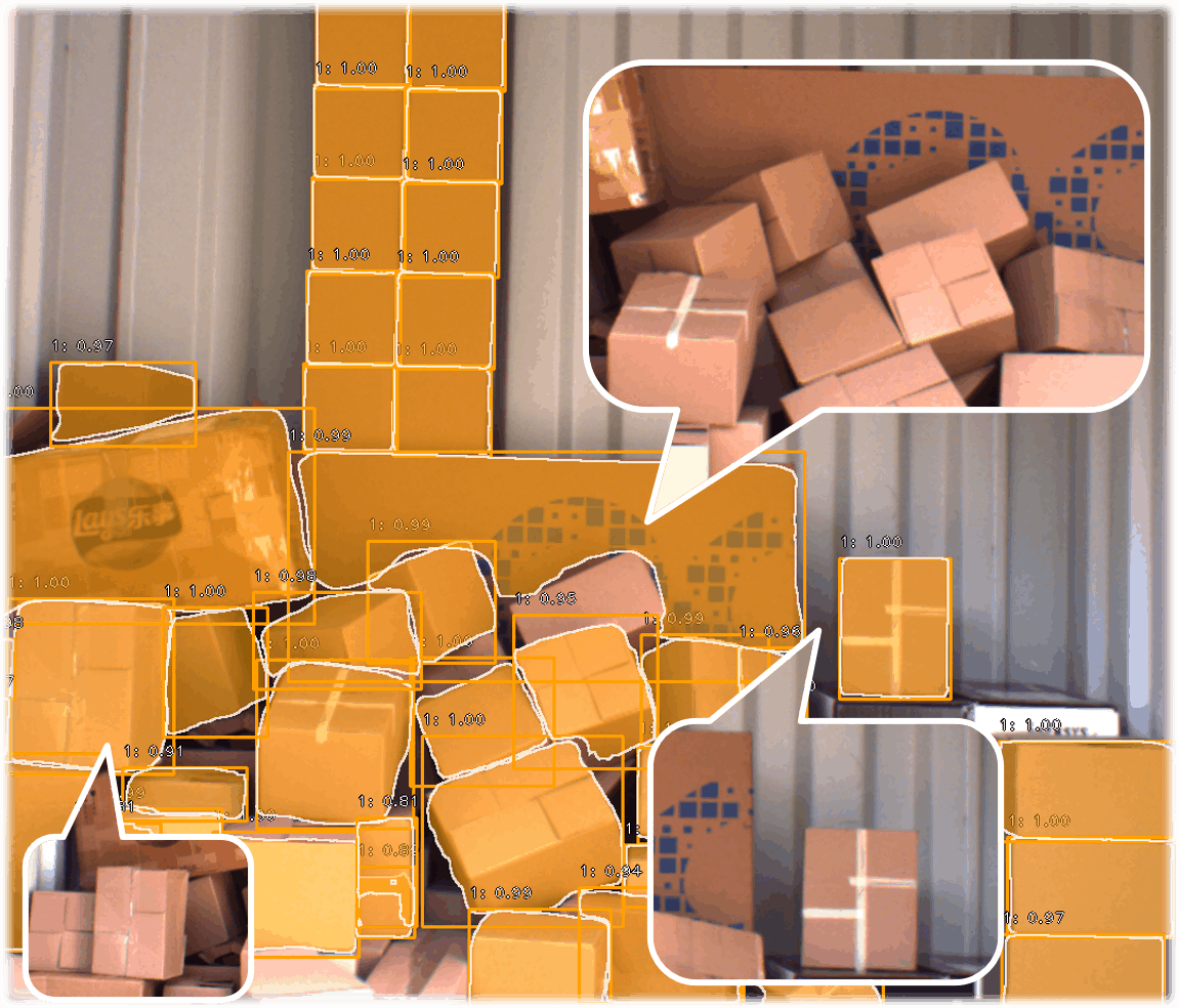 Segmentation of parcels in container